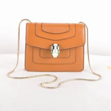 Bvlgari Serpenti Original Leather Shoulder Bag Earth Yellow 604
