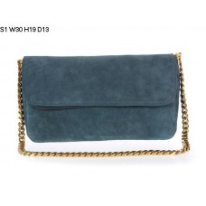 Celine Gourmette Suede Leather Small Shoulder Bag Green S1
