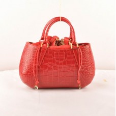 Fendi B Fab Red Crocodile Veins Leather Medium Top-handle Bag