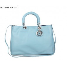 Dior Diorissimo Bag Light Blue Nappa Leather (Silvery Hardware) 9627