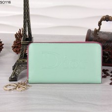 Christian Dior Light Green Zipper Wallet 116