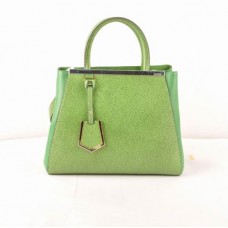 Fendi 2jours Green Cross Veins With Grass Green Ferrari Leather Small Bag