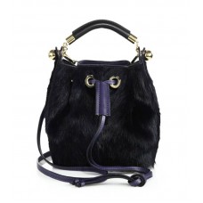 Chloe Gala Small Calf Hair Bucket Bag Blue