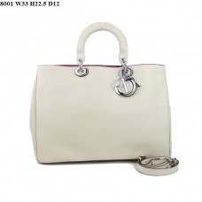 Dior Diorissimo Small Bag Beige Nappa Leather (Silvery Hardware) 8001