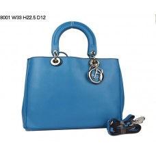 Dior Diorissimo Small Bag Blue Nappa Leather (Silvery Hardware) 8001