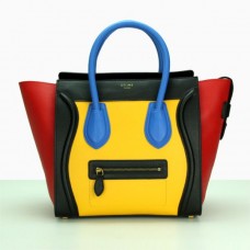 Celine Large Luggage Tote Black Yellow Blue Red Celine Large Luggage Tote Black Yellow Blue Red