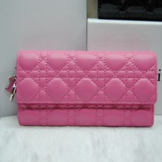 Dior Wallet CD086 Pink In Sheepskin Leahter