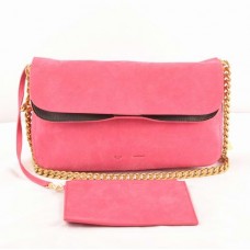 Celine Gourmette Suede Leather Shoulder Bag Peach 3078