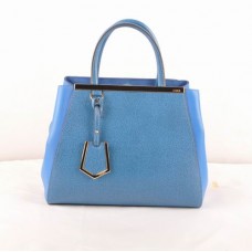 Fendi 2jours Blue Cross Veins With Navy Blue Ferrari Leather Small Bag