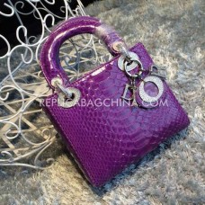 Replica Dior Lady Totes Snakeskin Purple
