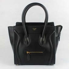 Celine Medium Luggage Tote Black Leather Bags
