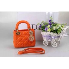 Replica Dior Lady Default Lambskin Orange