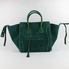 Celine Dark Green Boston Suede Bags Celine Dark Green Boston Suede Bags