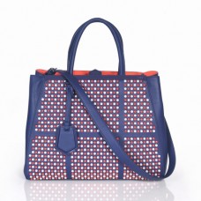Fendi 2Jours Blue Ferrari Leather Clinch Bolt Bag Fendi 2Jours Blue Ferrari Leather Clinch Bolt Bag