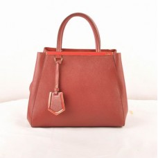 Fendi 2jours Dark Red Cross Veins Leather Small Bag Fendi 2jours Dark Red Cross Veins Leather Small Bag
