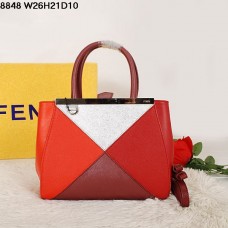 Fendi 2Jours Multicolor Red Ferrari Leather Bag 8848