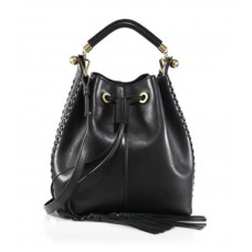 Chloe Gala Leather Bucket Bag Black