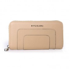 Bvlgari Serpenti Original Leather Zipped Wallet Apricot 201301