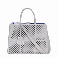 Fendi 2Jours White Ferrari Leather Clinch Bolt Bag
