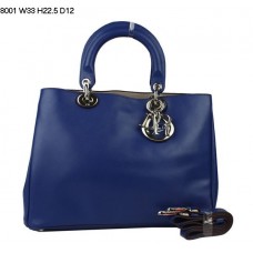 Dior Diorissimo Small Bag Sapphire Blue Nappa Leather (Silvery Hardware) 8001 Dior Diorissimo Small Bag Sapphire Blue Nappa Leather (Silvery Hardware) 8001