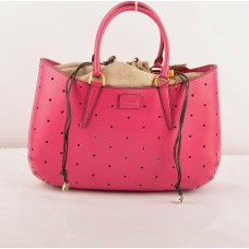 Fendi B Fab Peach Ferrari Leather Perforated Bag Large Top-handle Bag