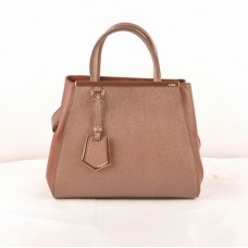 Fendi 2jours Dark Coffee Cross Veins/Ferrari Leather Small Bag Fendi 2jours Dark Coffee Cross Veins/Ferrari Leather Small Bag