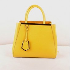 Fendi 2jours Yellow Cross Veins Leather Small Bag