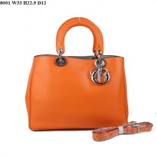 Dior Diorissimo Small Bag Orange Nappa Leather (Silvery Hardware) 8001