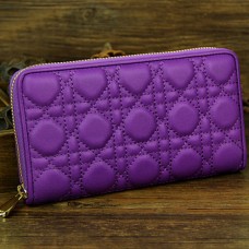 Lady Dior Escapade Wallet Sheepskin Leahter D0082 Purple