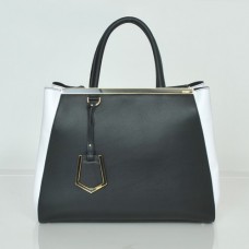 Fendi 2Jours Bag Original Leather in Black/White