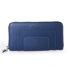 Bvlgari Serpenti Original Leather Zipped Wallet Blue 201301