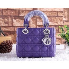 Replica Dior Lady Totes Lambskin Purple Bag