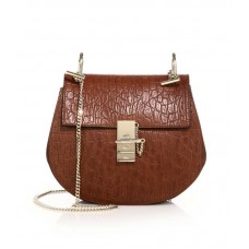 Chloe Drew Small Crocodile-Embossed Leather Bag