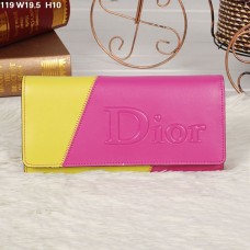 Christian Dior Multicolor Peach/Yellow Flap Wallet 119