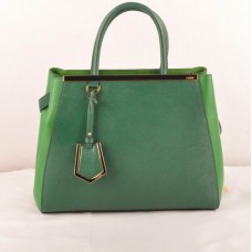 Fendi 2jours Dark Green Cross Veins With Grass Green Ferrari Leather Medium Bag Fendi 2jours Dark Green Cross Veins With Grass Green Ferrari Leather Medium Bag