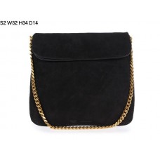 Celine Gourmette Suede Leather Shoulder Bag Black S2