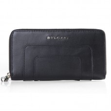 Bvlgari Serpenti Original Leather Zipped Wallet Black 201301