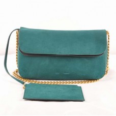 Celine Gourmette Suede Leather Shoulder Bag Green 3078