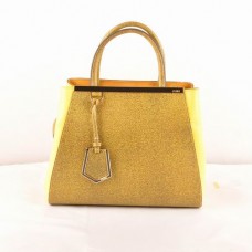 Fendi 2jours Yellow Cross Veins With Lemon Yellow Ferrari Leather Small Bag