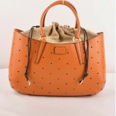 Fendi B Fab Orange Ferrari Leather Perforated Bag Large Top-handle Bag
