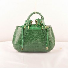 Fendi B Fab Green Crocodile Veins Leather Medium Top-handle Bag