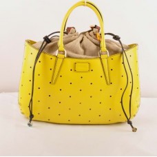 Fendi B Fab Yellow Ferrari Leather Perforated Bag Large Top-handle Bag