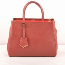 Fendi 2jours Dark Red Cross Veins/Ferrari Leather Medium Bag Fendi 2jours Dark Red Cross Veins/Ferrari Leather Medium Bag