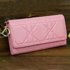 Christian Dior Patent Leather Cannage Continental Wallet 0016 Pink Christian Dior Patent Leather Cannage Continental Wallet 0016 Pink