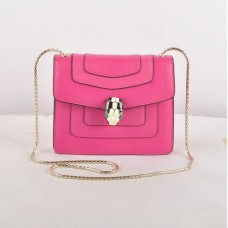 Bvlgari Serpenti Original Leather Shoulder Bag Fuschia 604