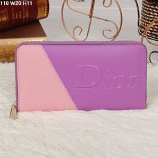 Christian Dior Multicolor Purple/Pink Zipper Wallet 118