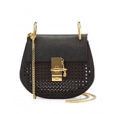 Chloe Drew Perforated Mini Shoulder Bag Black