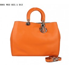 Dior Diorissimo Jumbo Bag Orange Nappa Leather (Silvery Hardware) 8002
