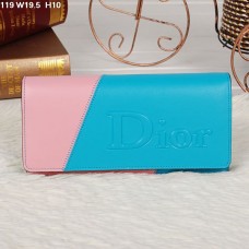 Christian Dior Multicolor Sky Blue/Pink Flap Wallet 119