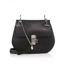 Chloe Drew Medium Leather Shoulder Bag Black
